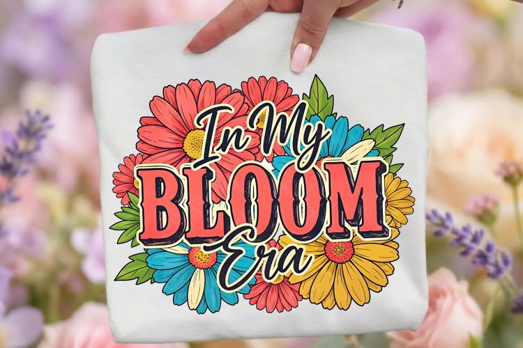 In My Bloom Era PNG, Retro Floral Flower Sublimation Design