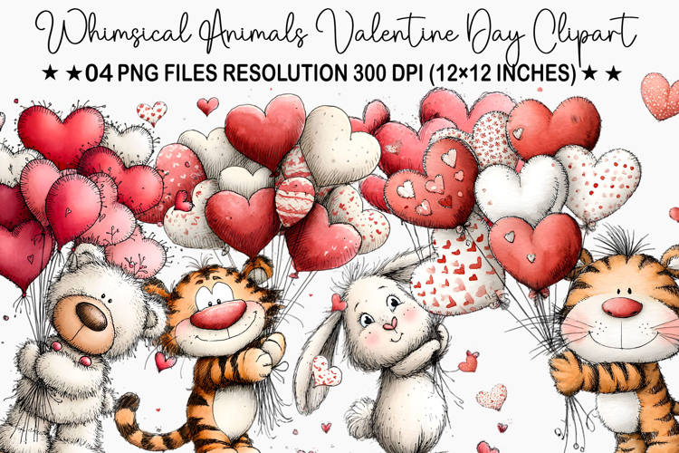 Animals Valentine Day Clipart