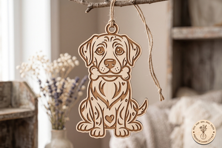 Labrador Retriever Laser Cut SVG | Dog Ornament SVG