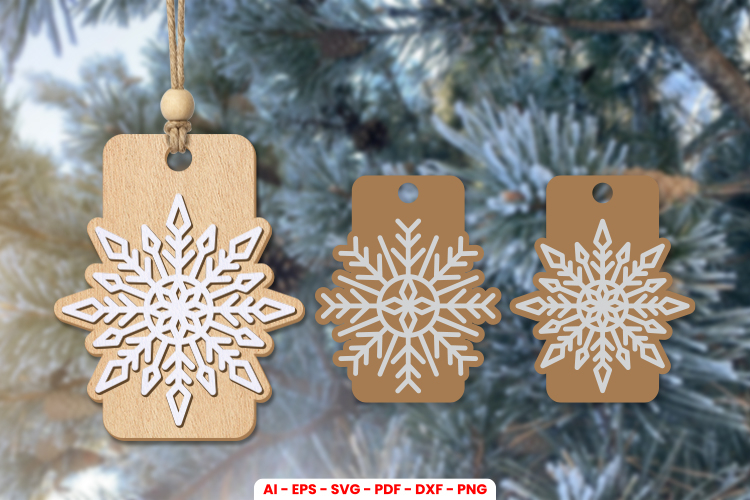 Snowflakes Gift Tags Laser Cut | Christmas Ornament