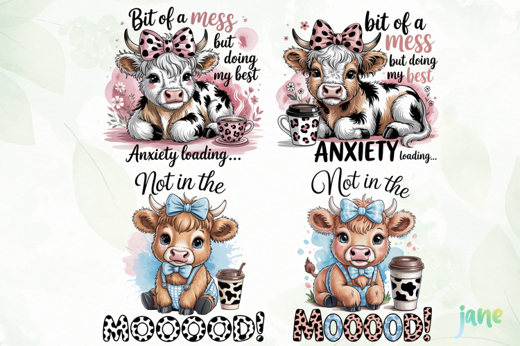 Cute Highland Cow Png Sublimation