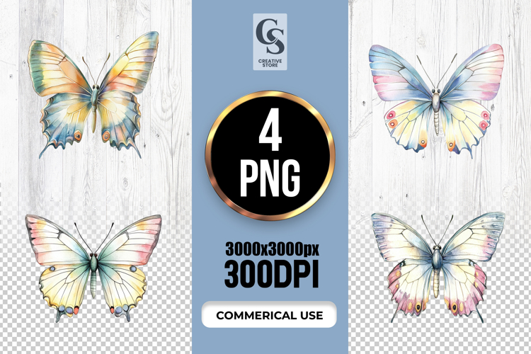 Watercolor Butterfly Clipart Image 6