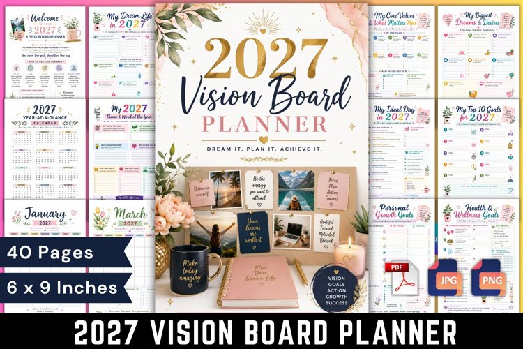 2027 Vision Board Planner example image 1
