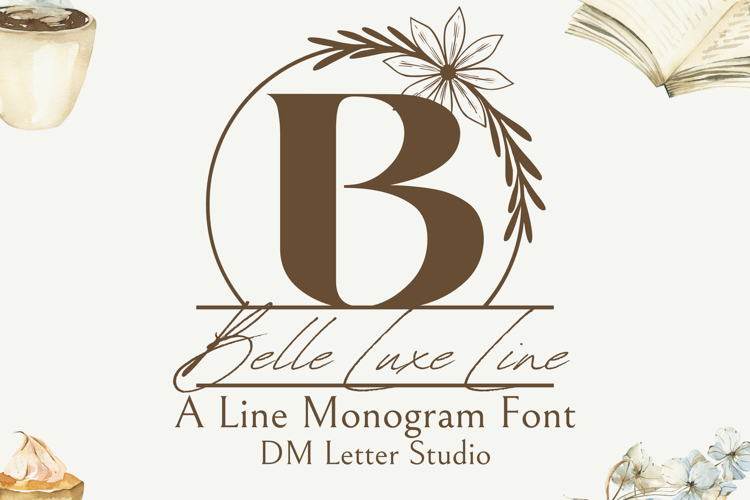 Belle Luxe Line Monogram - Minimalist Luxury Serif Outline