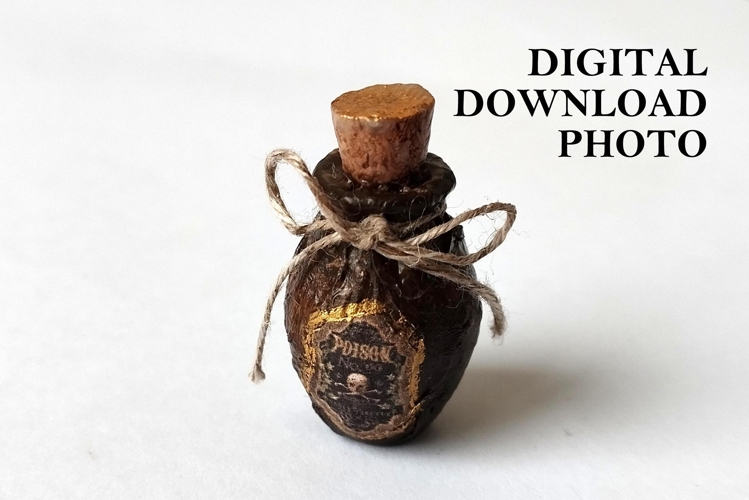 Miniature poison bottle photo set, JPG files figital downloa