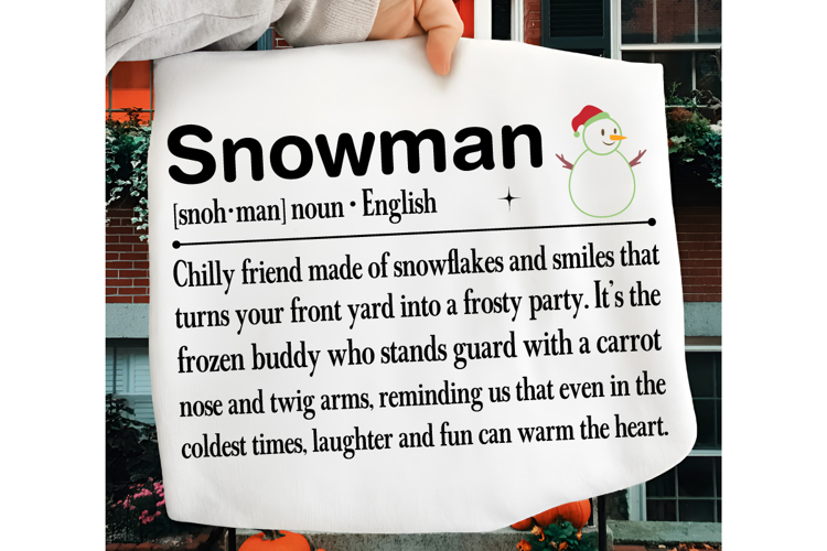 Christmas Definition Print, Snowman Definition Print