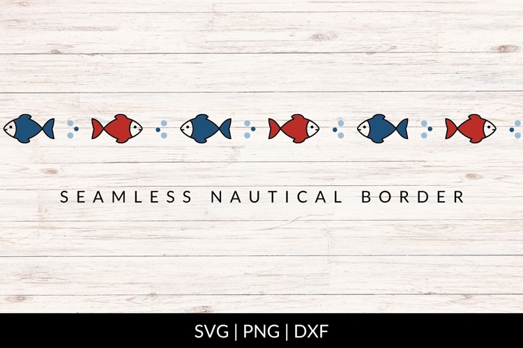 Seamless Nautical Fish Border SVG