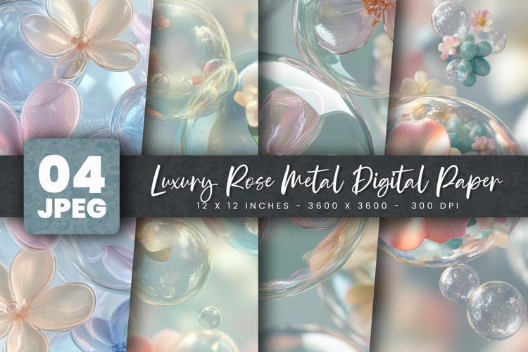 Luxury Rose Metal Digital Paper
