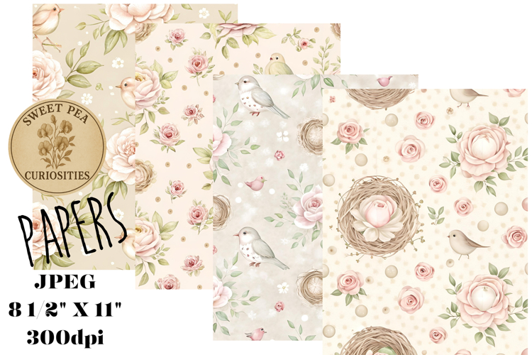 Flowers, Shabby Chic, Papers, Junk Journal