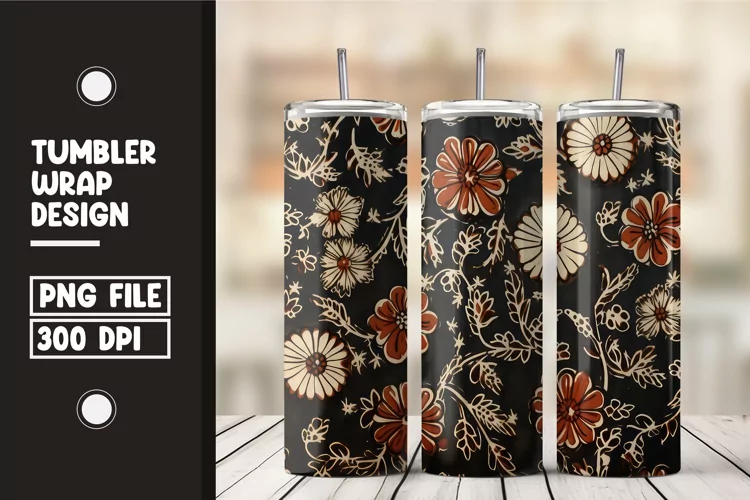 Colorful Flower Tumbler Warp Design