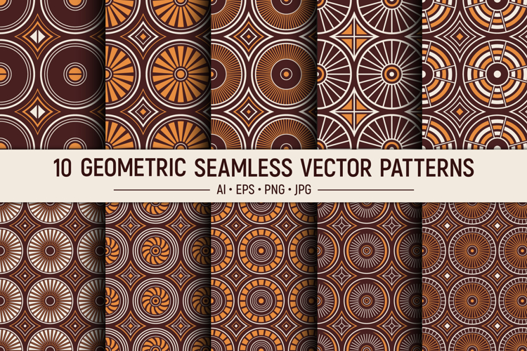10 seamless geometric vector patterns