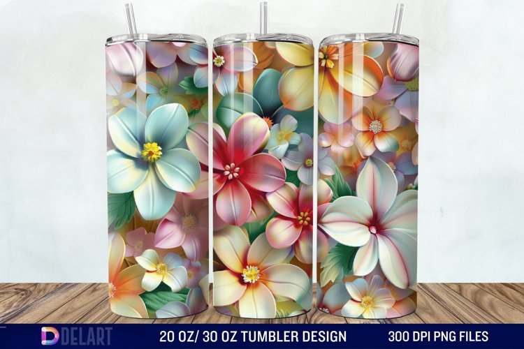 3D Floral Tumbler Wrap