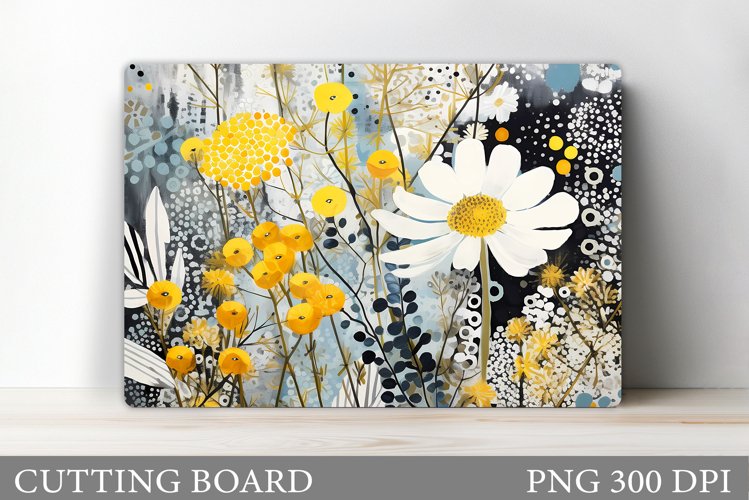 Daisy Flowers Cutting Board. Flowers Kitchen Cutting Board