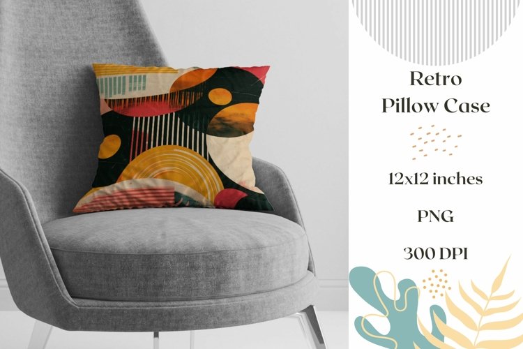 Retro Pillow Case Design, Circles Pillowcase Sublimation