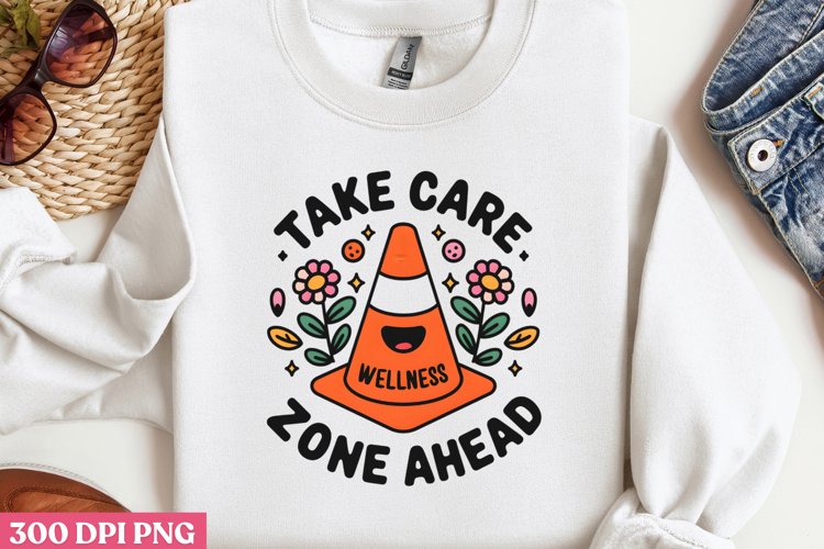 Take care, zone ahead PNG, Retro Positive Sublimation P