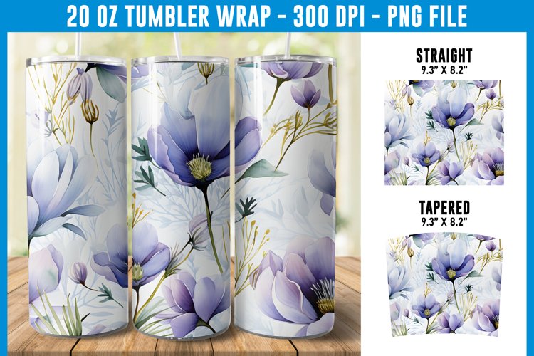 Crocuses Flower Tumbler Wrap | Flower Tumbler Sublimation