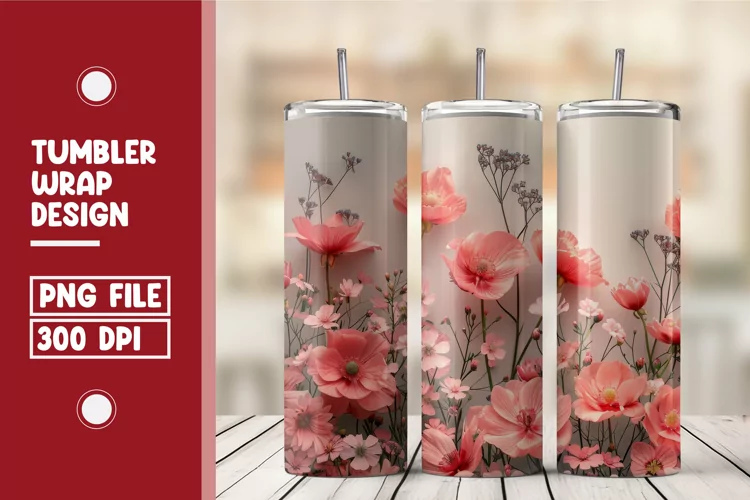 Flower Tumbler Wrap Design