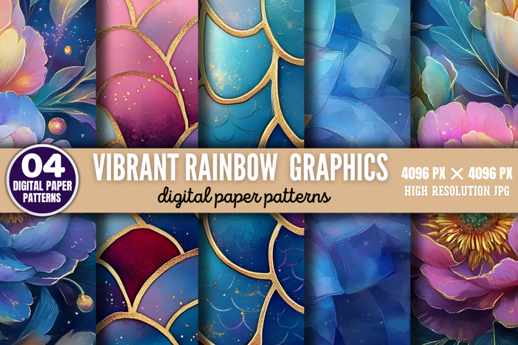 Vibrant Rainbow Graphics Backgrounds JPG