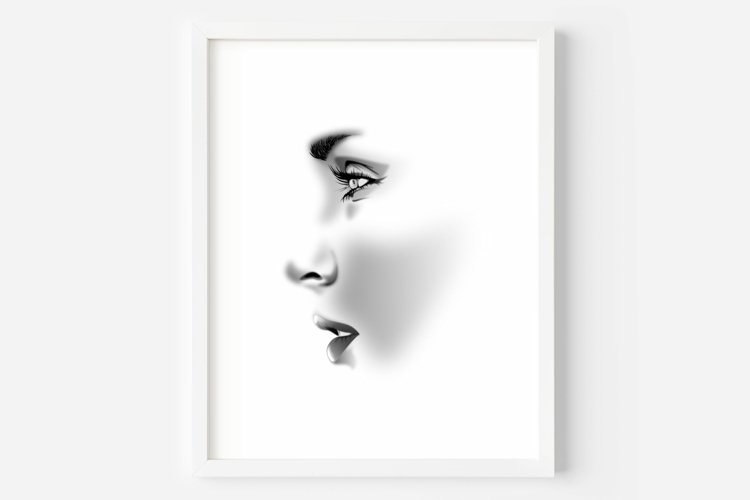 Woman Face Wall Art, Face Digital Portrait, Modern Wall Art