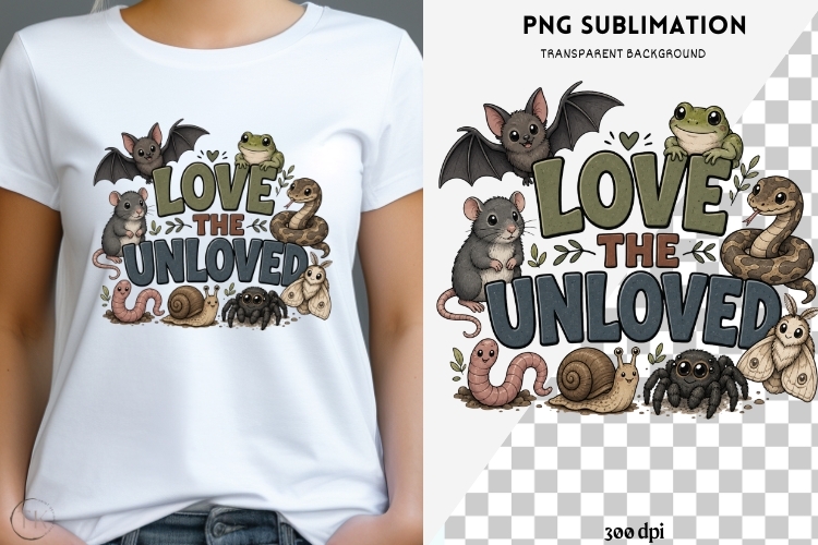 Unloved animals png design for T-shirts