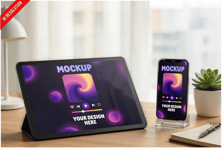 Tablet And Smartphone On A Desk