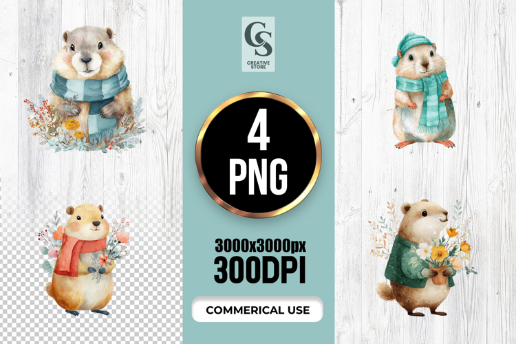 Cute Prairie Dog Cozy Outfit Clipart Sublimation PNG