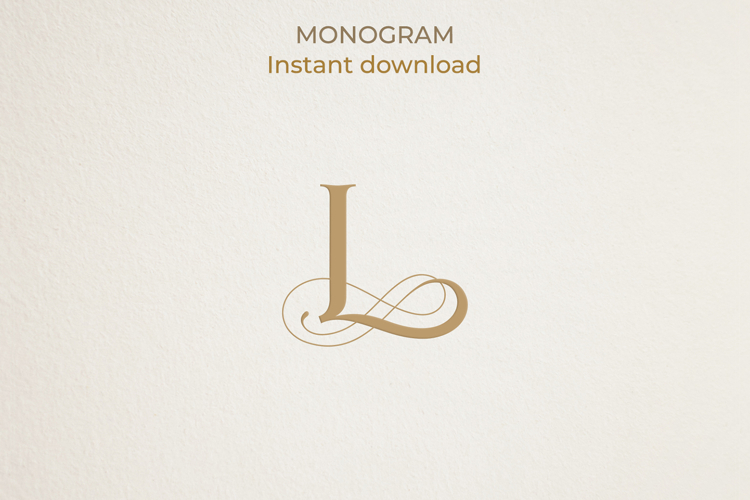 L Monogram Logo, Elegant Initial Monogram