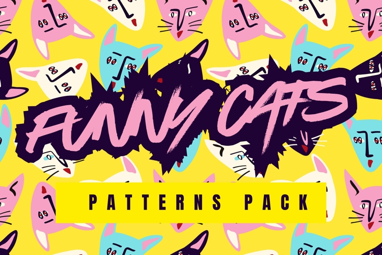 6 Cartoon Cats Patterns Pack