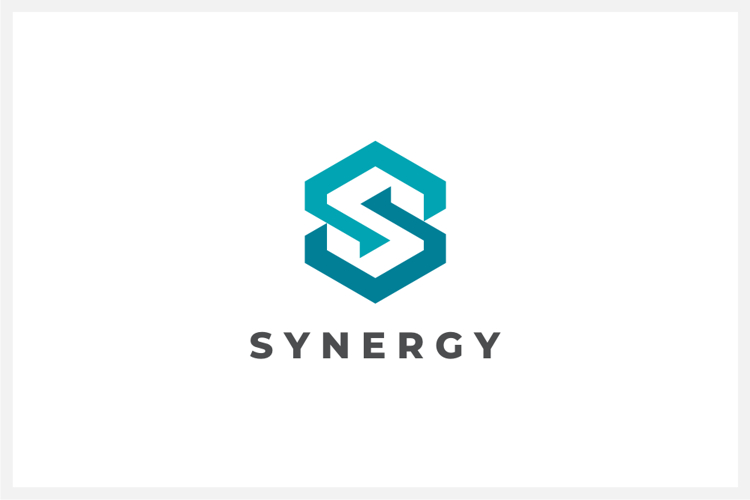 Synergy Letter S Hexagon Logo Design Vector Template