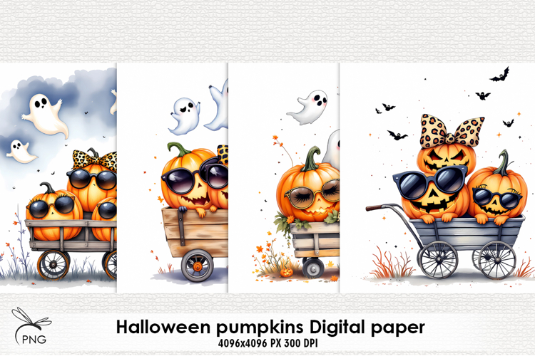 Halloween pumpkins digital paper
