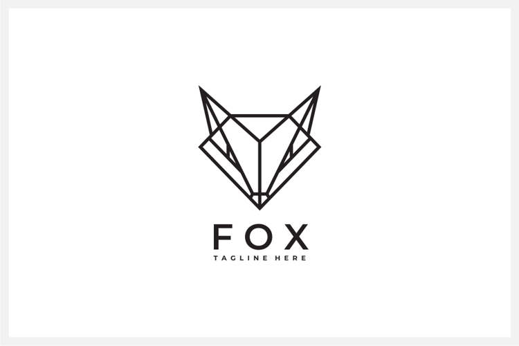 Diamond Fox Head Logo Design Vector Template