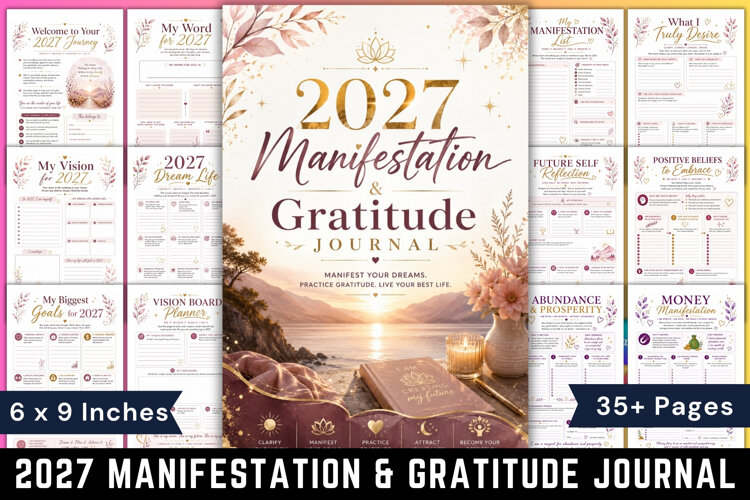 2027 Manifestation & Gratitude Journal example image 1