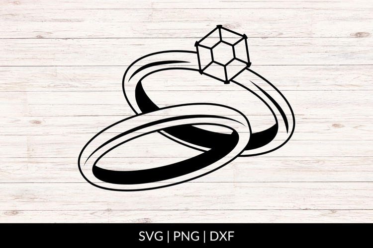 Engagement Ring and Wedding Band SVG