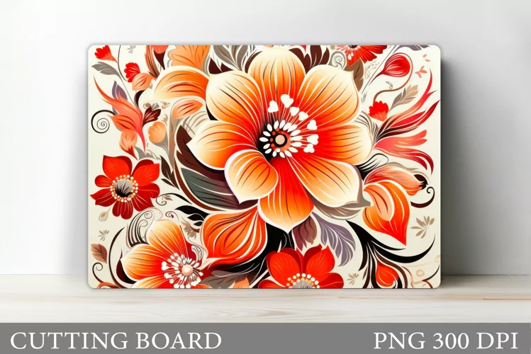 Flowers Cutting Board. Floral Cutting Board Design