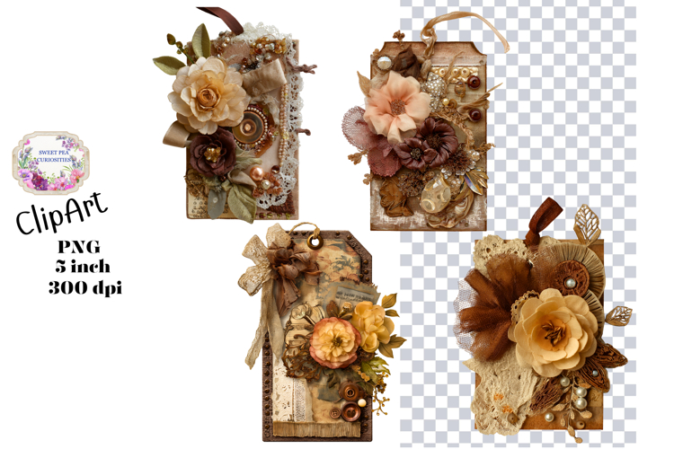 Tags, Label, Ephemera, PNG, Junk Journal, clipart
