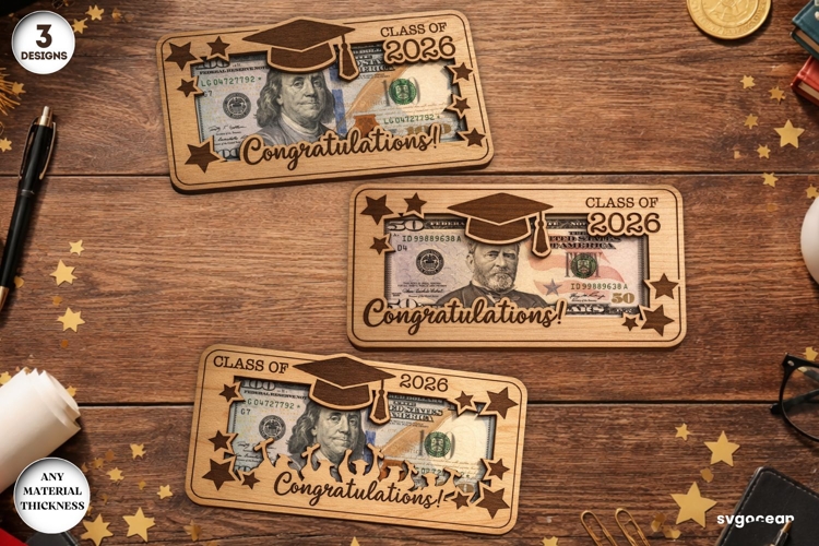 Graduation Money Holder SVG Bundle | Glowforge | Laser Cut