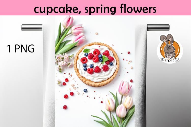 cupcake, spring flowers