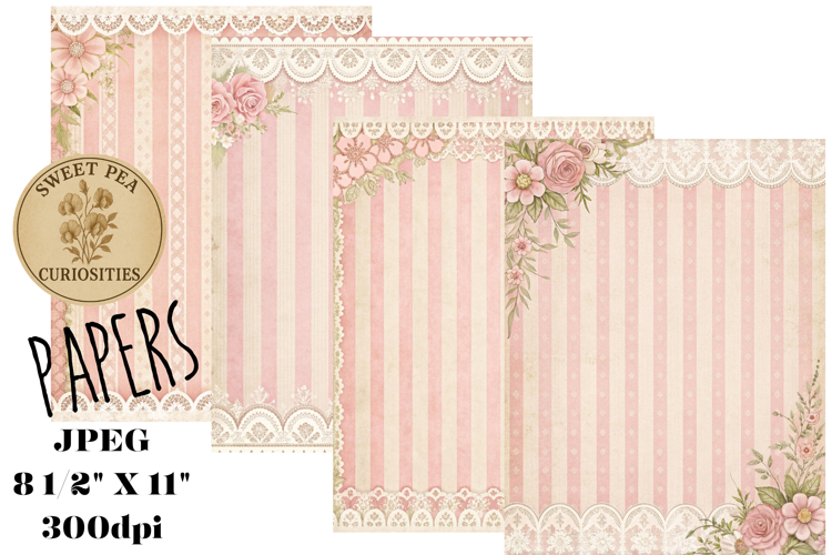 Shabby Chic, Pink, Paper, Floral, Papers, Junk Journal