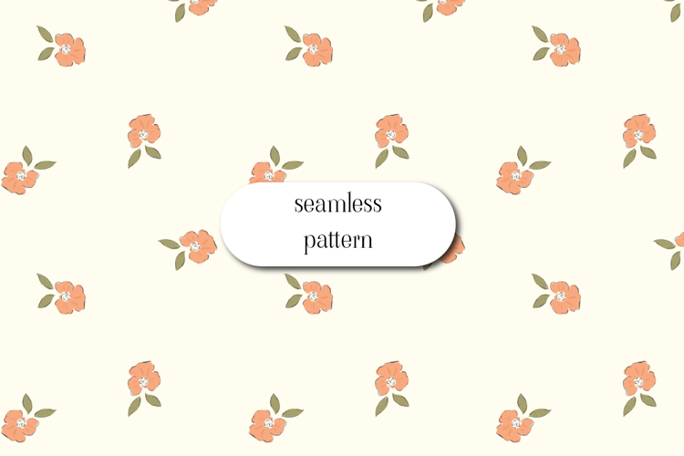 Minimal Peach Floral Seamless Pattern Background example image 1