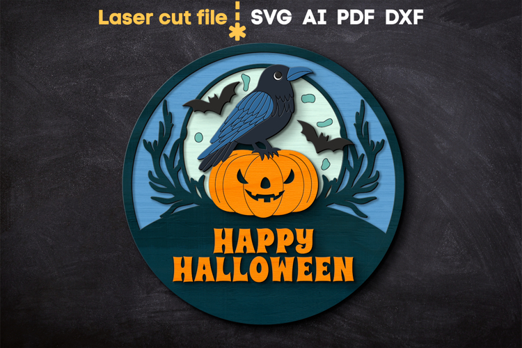 Happy Halloween SVG laser cut file for Glowforge