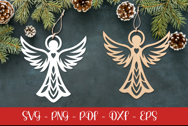 Christmas Angel laser SVG PNG| Christmas ornament