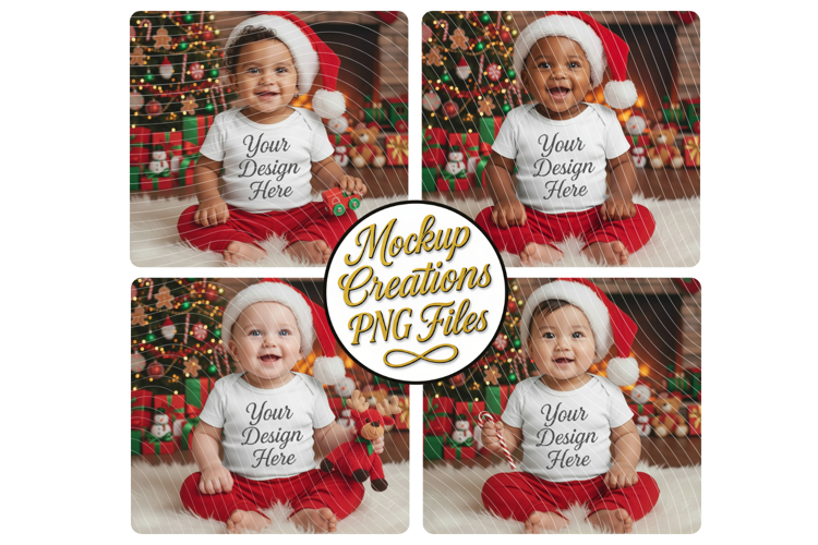 Christmas Baby Boy Mockup Holiday Shirt Display Baby Outfit