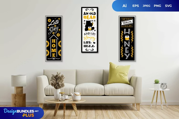 Sunflower Porch Vertical Signs