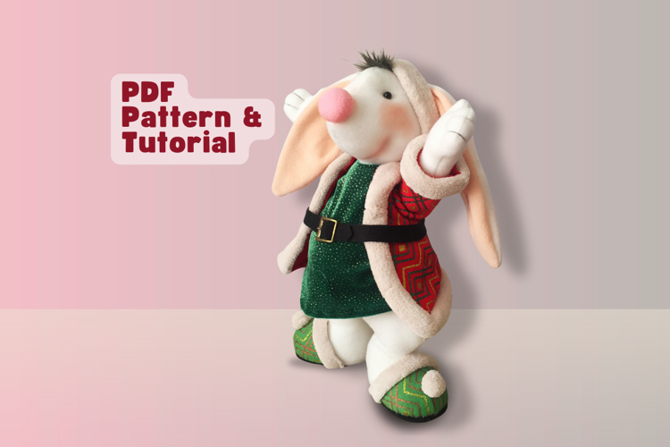 Bunny with Slippers Sewing Pattern