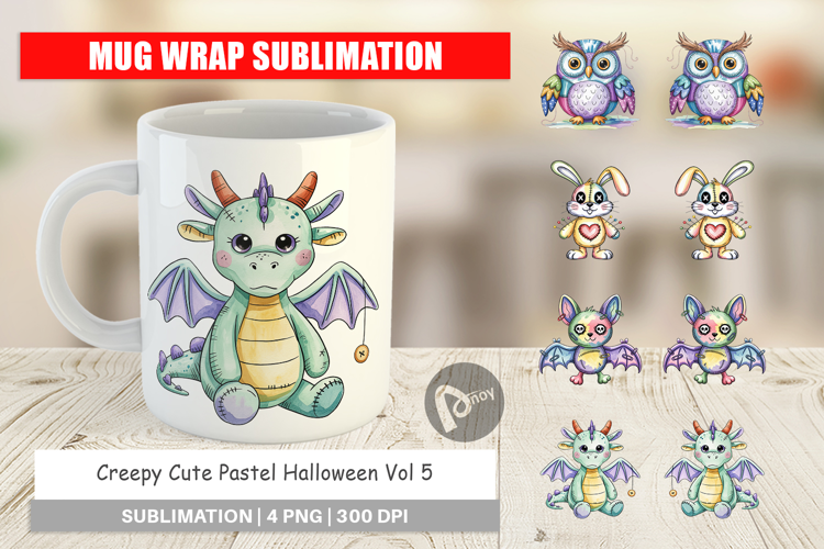 Mug Wrap Creepy Cute Pastel Halloween