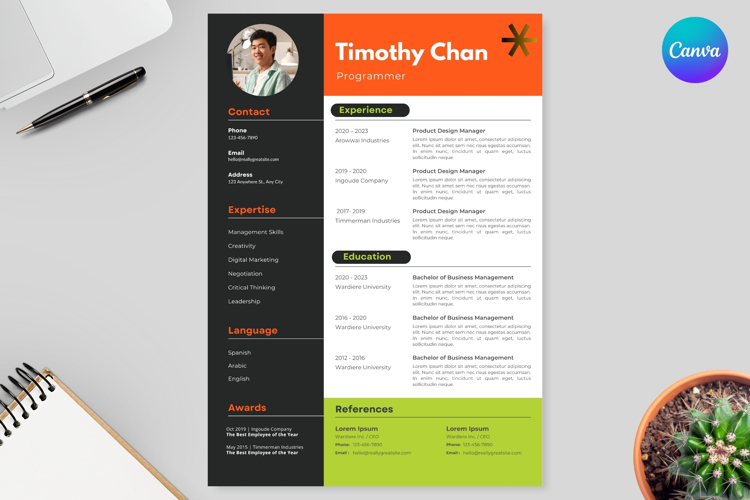 08 Professional Resume CV - Canva