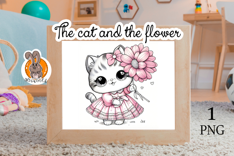 The cat and the flowers
