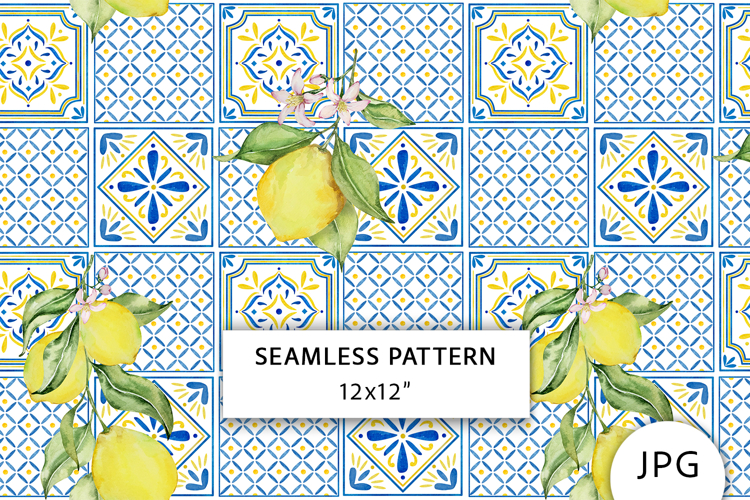 Lemons Seamless Pattern, Digital Paper