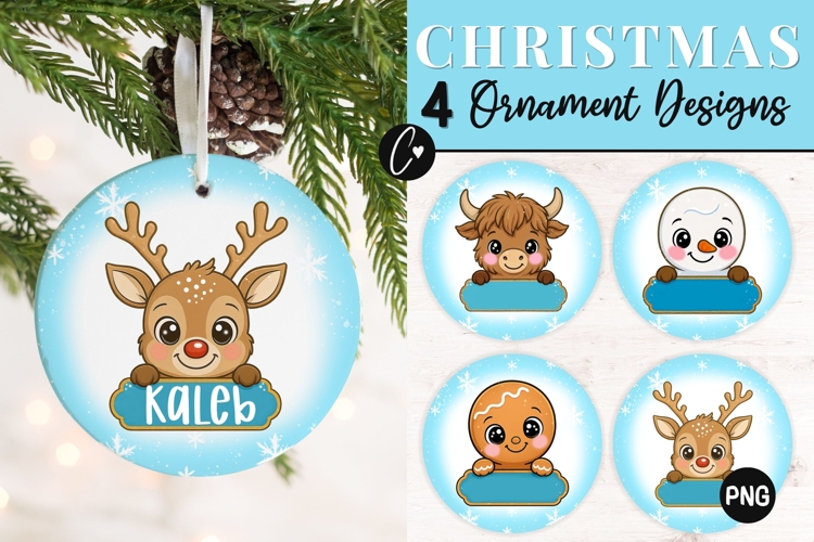 Blue Custom Cute Christmas Ornament PNG