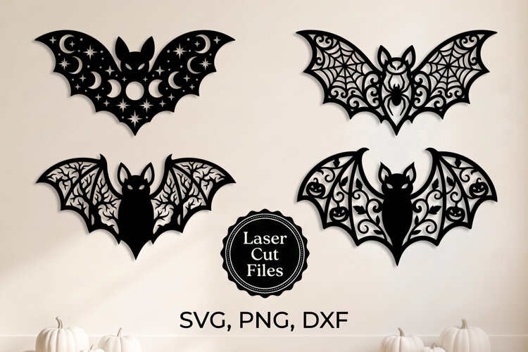 Halloween Bat SVG, Laser Cut Files for Spooky Decor example image 1